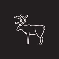 Deer sketch icon.