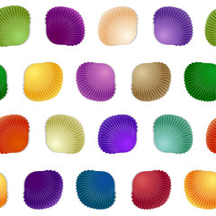Seamless colorful seashell template background. Vector illustration for your design