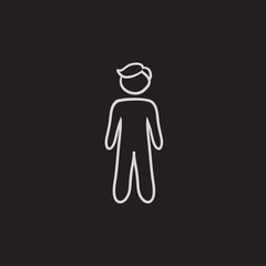 Businessman standing sketch icon.