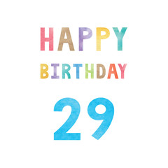 Happy 29th birthday anniversary card