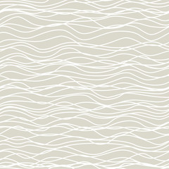 Fototapeta na wymiar Abstract waved lines vector seamless pattern. Elegant texture