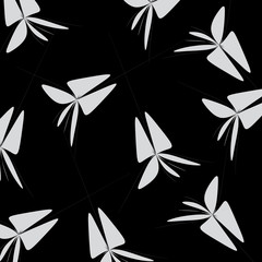 Black and white abstract pattern, lilys