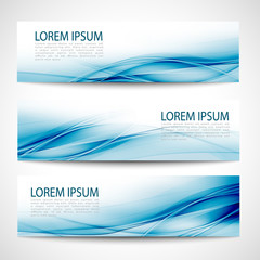 Abstract header blue wave white vector design