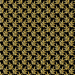 Background of glitter golden leaves. Vector illustration for your design