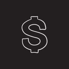 Dollar symbol sketch icon.