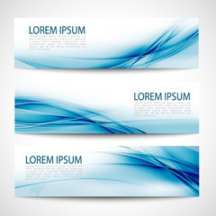 Fototapeta premium Abstract header blue wave white vector design