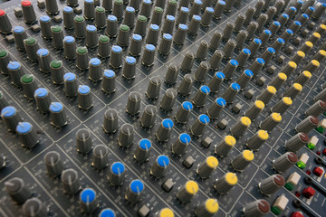 switches of an audio mixing console