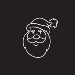 Santa Claus face sketch icon.