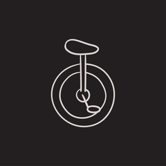 One wheel bicycle sketch icon.