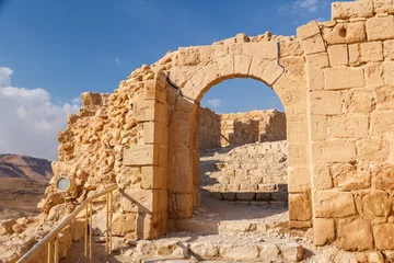 Photo sur Plexiglas Rudnes Ruins of the ancient Masada castle, Israel