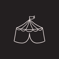 Circus tent sketch icon.