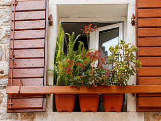 Fototapeta na wymiar Window with shutters