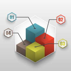 3d columns paper design infographics element
