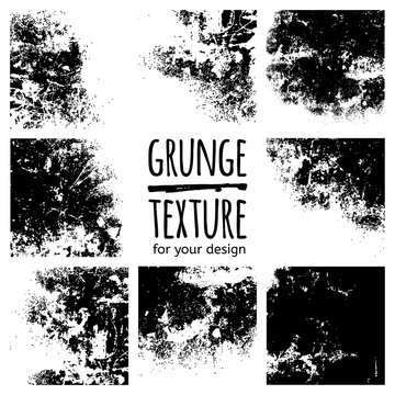 Grunge Black Textures On White Background