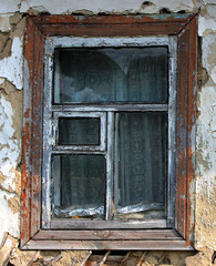 Window of an old abandoned farmhouse