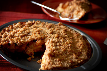 Apple pie close up
