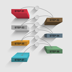 3d shelf data / step by step vector infographics