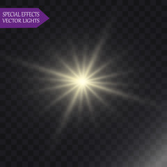 Glow light effect. Star burst with sparkles. Vector illustration
