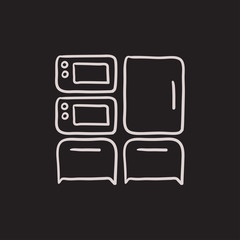 Fototapeta premium Household appliances sketch icon.