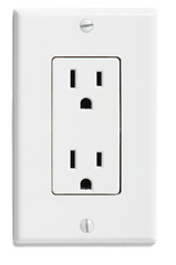 North American designer household electrical socket outlet isolated on white background