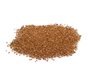 Pile of instant coffee grains isolated on white