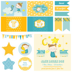 Baby Shower Sleeping Girl Theme  - for Party, Scrapbook or Design