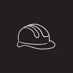 Hard hat sketch icon.