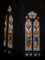 Stained Glass Windows in the Cathedral of St Andrew in Bordeaux