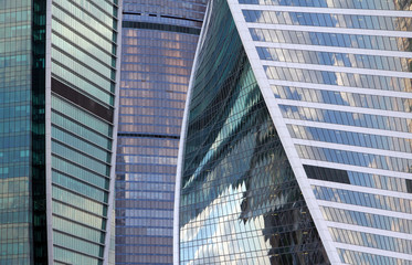 Fototapeta na wymiar Modern glass buildings background