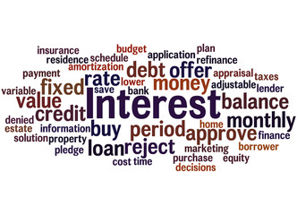 Interest, word cloud concept 8