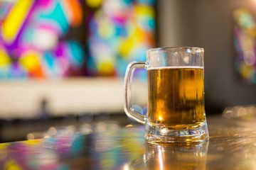 Beer mug on counter