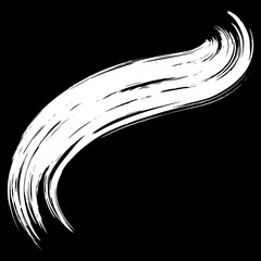 Grunge hand drawn black paintbrush. Curved brush stroke - 122272468