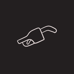 Fototapeta premium Gasoline pump nozzle sketch icon.