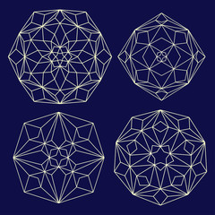 vector, contour, illustration, crystal, element for design, set, diamonds. geometric background with linear diamonds 