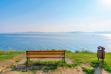 Bench with scenic view