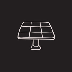 Solar panel sketch icon.