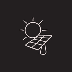 Fototapeta na wymiar Solar energy sketch icon.