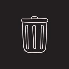 Trash can sketch icon.