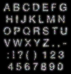 Alphabet stars black background