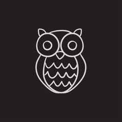 Owl sketch icon.