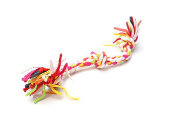 A dogs chew toy isolated on a white background