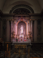 Fototapeta na wymiar Interior View of an Altar in the Church of Notre Dame in Bordeau