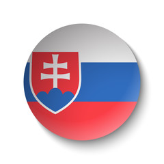 White paper circle with flag of Slovakia. Abstract illustration
