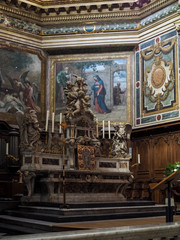 Fototapeta na wymiar Interior View of the Altar in the Church of Notre Dame in Bordea