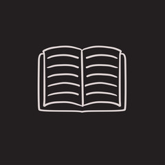 Open book sketch icon.