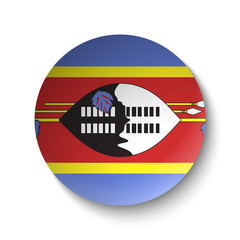White paper circle with flag of Swaziland . Abstract illustration