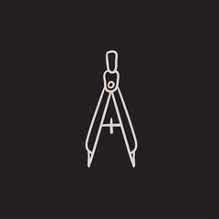 Compass sketch icon.