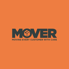 Clever Typography Moving business service. Vector graphics representing concept of moving