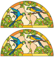 stained glass window parrot
