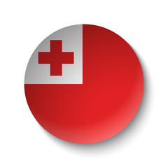 Obraz premium White paper circle with flag of Tonga. Abstract illustration